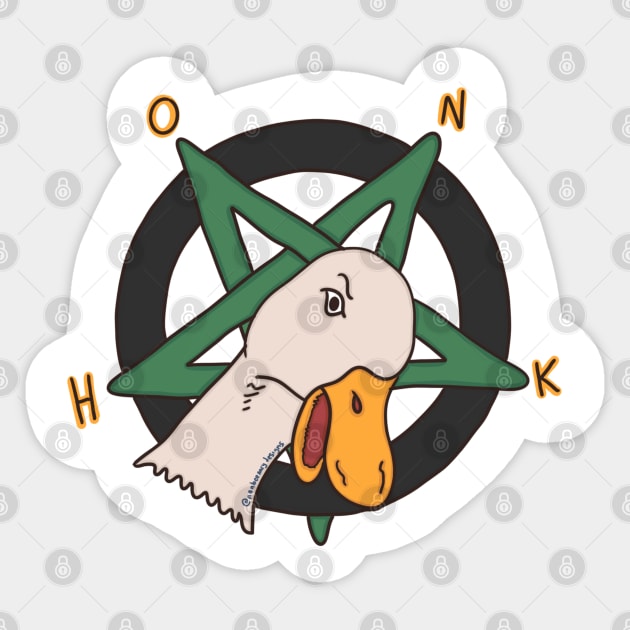 HONK Satanic Goose Sticker by nonbeenarydesigns